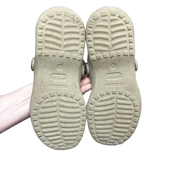 CROCS Cleo Strappy Sandals Size 8 Tan Slip On Slides Comfort Water Summer Beach - Picture 6 of 8